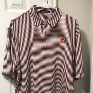 Men’s Auburn AU logo striped polo shirt L